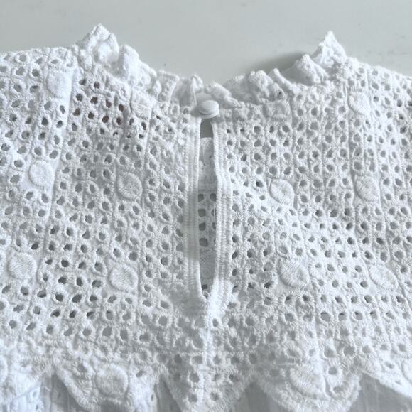 PETITE AMALIE WHITE EYELET LACE SWING DRESS size 7 - Picture 14 of 15